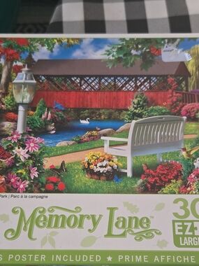 Memory Lane 300-Piece Jigsaw Puzzle — Scenic Garden Bench (Multicolor)